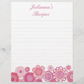 Jolie en rose Classeur de recette Insérer des page