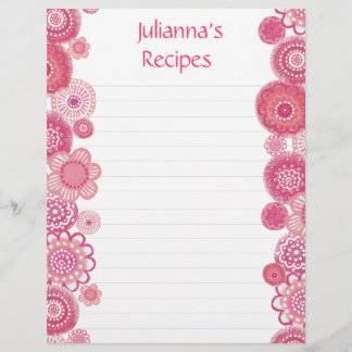 Jolie en rose Classeur de recette Insérer des page