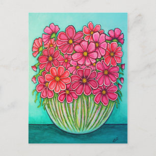 Jolie en rose Cosmos Carte postale par Lisa Lorenz