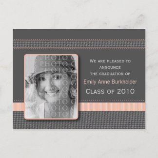 Jolie en rose Faire-part de diplôme Carte postale