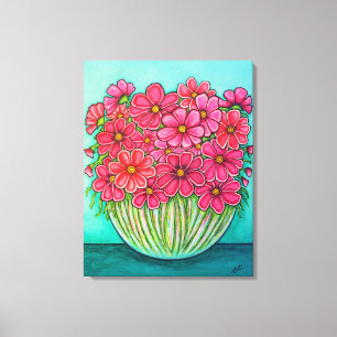 Jolie en toile de cosmos rose Imprimer par Lisa Lo