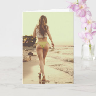 Jolie été Bikini pin fille photo Carte de voeux