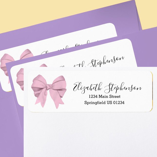 Jolie étiquette adresse retour rose (Créateur téléchargé)