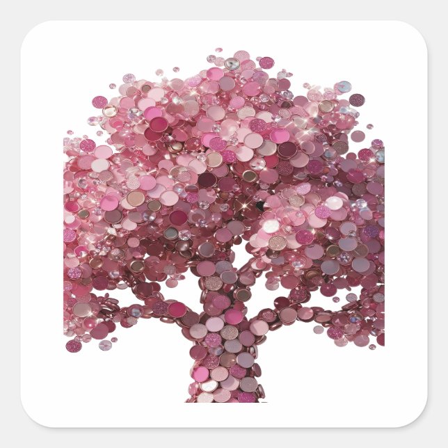 Jolie étiquette ARBRE DE SENSIBILISATION AU CANCER (Devant)
