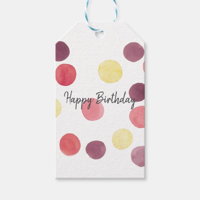 Jolie étiquette cadeau cercle aquarelle personnali (Devant)