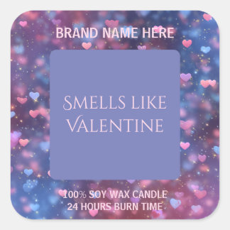 Jolie étiquette de bougie de la Saint-Valentin Des