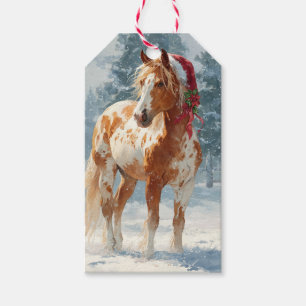 Jolie étiquette de cadeau de Noël de cheval Appalo