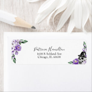 Jolie étiquette de Fête de Mariage Florale de Pêch