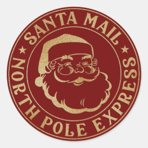Jolie étiquette de sceau de Père Noël approuvée pa