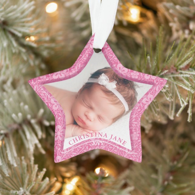 Jolie Étoile Rose pour la Première Noël de Bébé (Arbre)