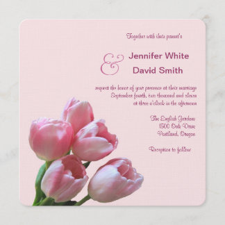 Jolie Faire-part de mariage de tulipe rose