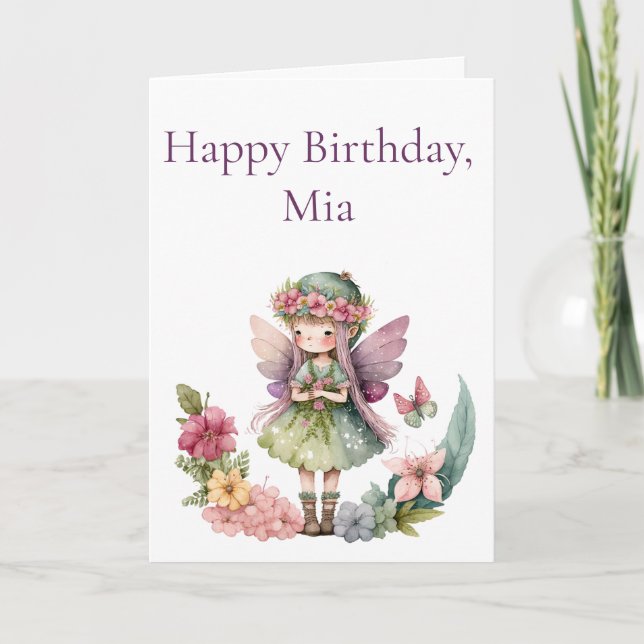 Jolie Fairy Garden Girls Carte d'anniversaire (Devant)