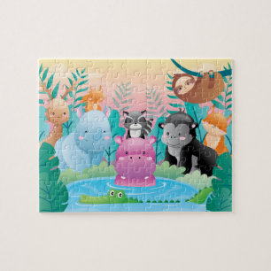 Jolie faune Animaux Enfants Puzzle