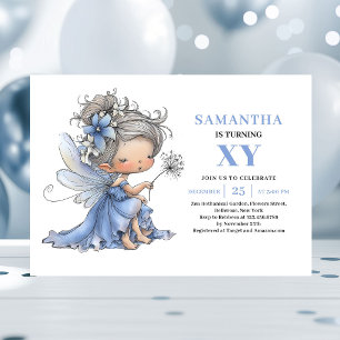 Jolie Fée Bleue 6ème Anniversaire Invitations Past