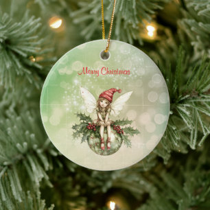 Jolie fée de Noël sur un ornement