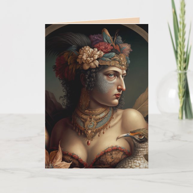 JOLIE FEMME TRIBAL VINTAGE ANNIVERSAIRE Carte de v (Devant)