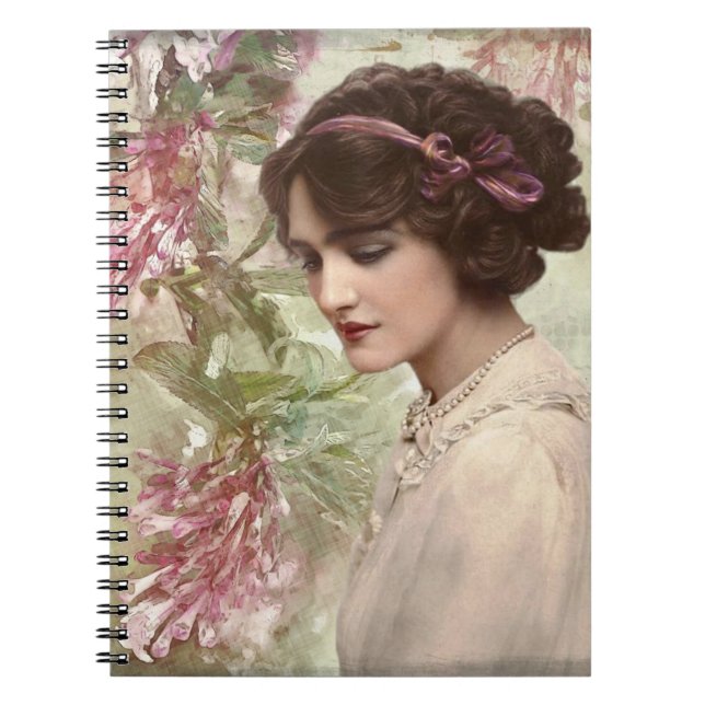 Jolie femme Vintage Carnet rose (Devant)