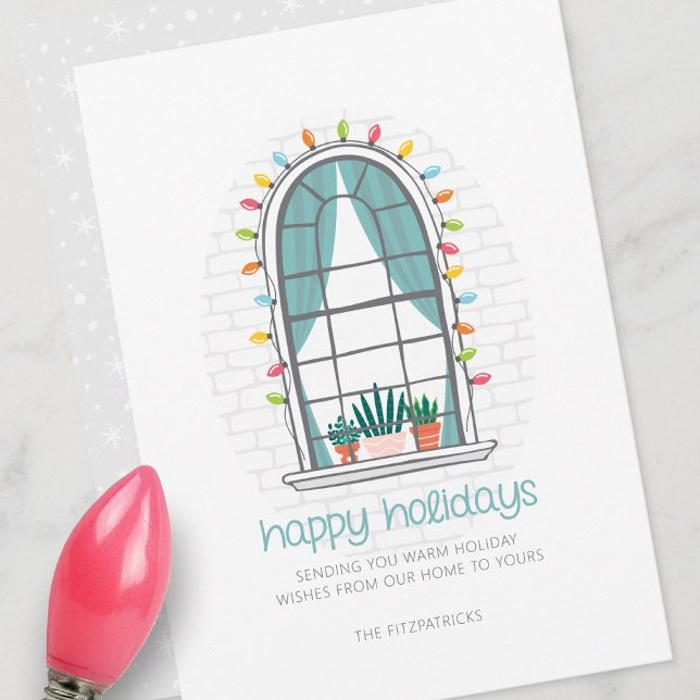 Jolie fenêtre de Noël Carte de vacances plate (Créateur téléchargé)