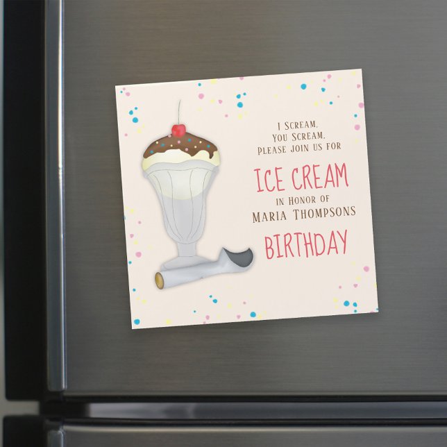 Jolie fête d'anniversaire Invitation magnétique (Créateur téléchargé)