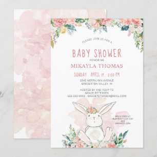 Jolie Fête de Naissance de Lapin de la Forêt Flora