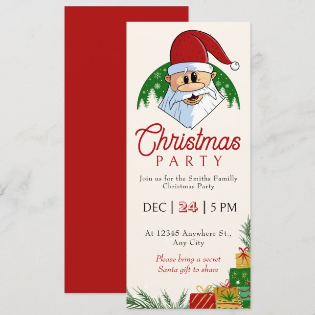 Jolie fête de Noël Père Noël Festive Élégant flora (Devant / Derrière)