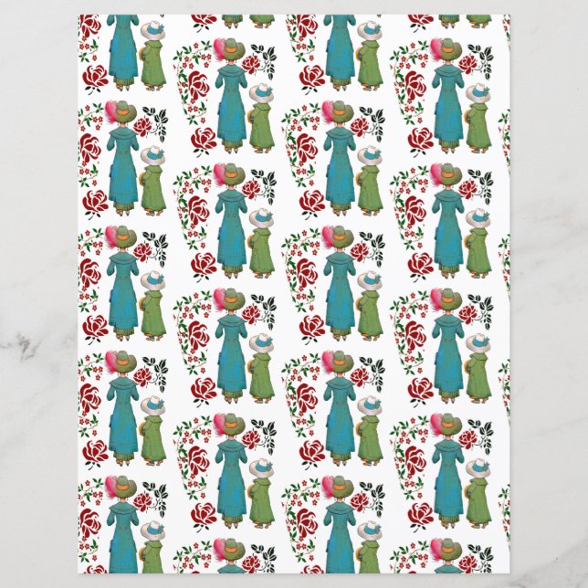 Jolie Fête des Mères Floral Red Roses Papier à sca (Devant)