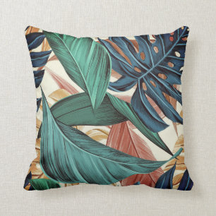 Jolie feuille de palmier   Oreiller à lancer int