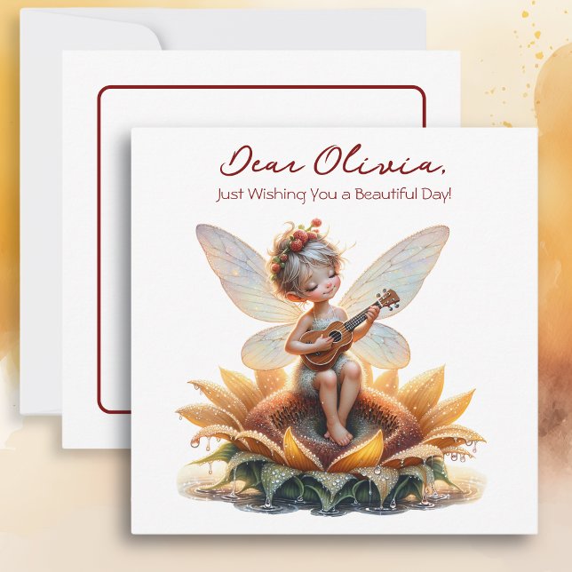 Jolie fille Anime avec Ukulele sur tournesol (Créateur téléchargé)