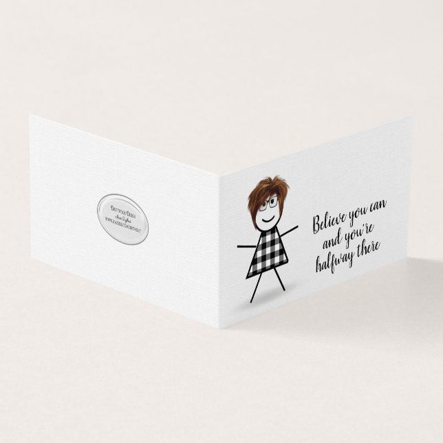 Jolie fille bâton avec cheveux et citation (Outside)