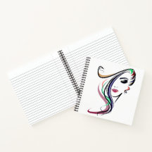 jolie fille Carnet spiral de 8,5 po x 8,5 po