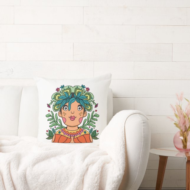 Jolie Fille, Coussin de Jet (Canapé)