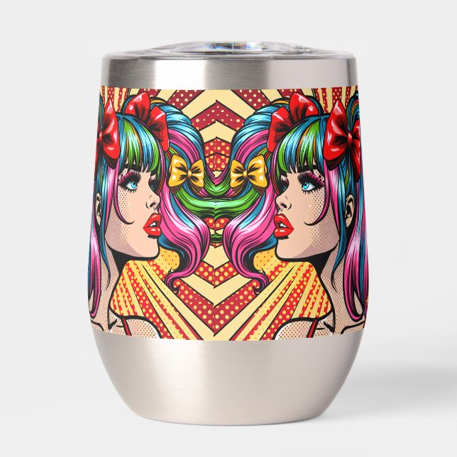 Jolie fille de bande dessinée pop art avec des rub (Avant)