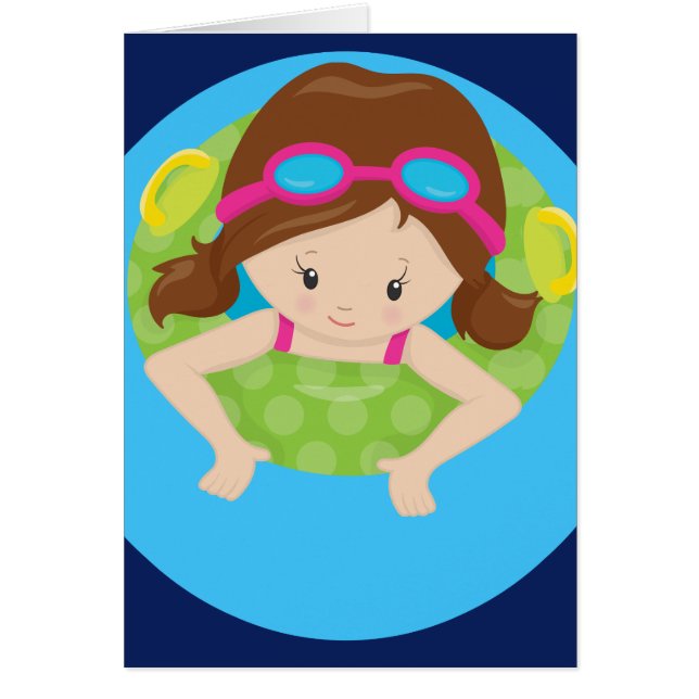 Jolie Fille de Natation Personnalisée (Devant)
