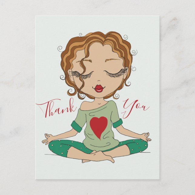Jolie Fille de Yoga Merci | Carte Postale Cheveux  (Devant)
