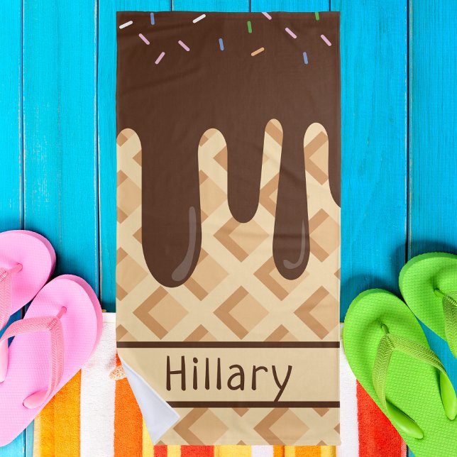 Jolie fille des enfants Monogram serviette de plag (Créateur téléchargé)