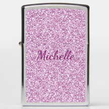 Jolie fille Monogramme Pink Sparkle Zippo Lighter