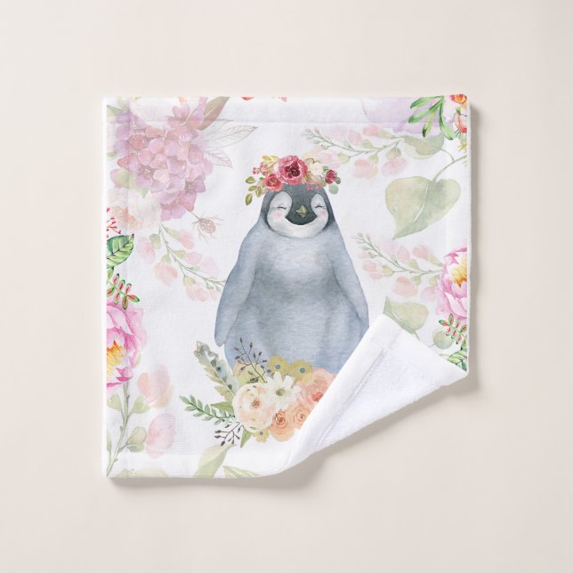 Jolie fille Penguin Cadeau d'anniversaire, Pingoui (Gant de toilette)