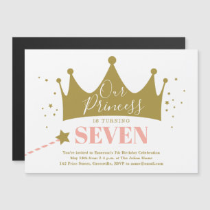 Jolie fille princesse rose Anniversaire Invitation