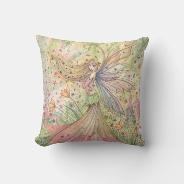 Jolie fleur de jardin fée jeté oreiller (Recto)