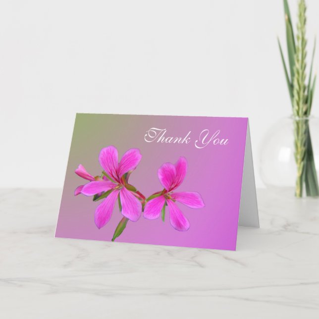 jolie fleur de jardin rose merci carte de notes (Devant)