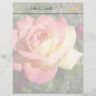 Jolie fleur de rose rose et jaune, personnalisé