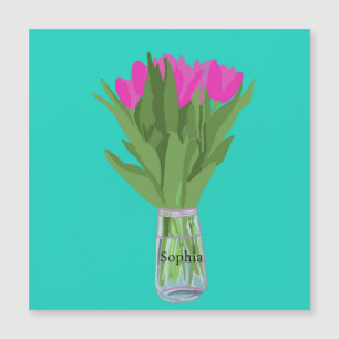 Jolie fleur de tulipe Illustration moderne + Nom
