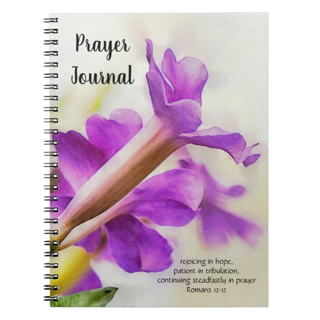 Jolie Fleur violette Art Faith Bible Verse Journal (Devant)