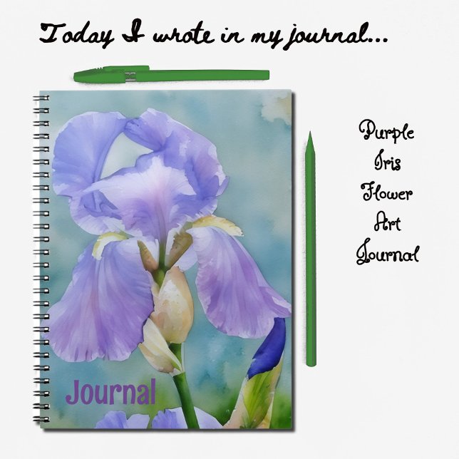 Jolie Fleur violette Iris Art Journal Personnalise (Pretty Iris Flower Art Journal)