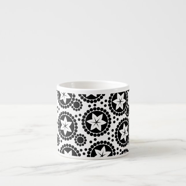Jolie fleurs blanches en noir Espresso Mug (Devant)