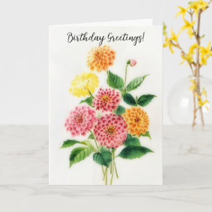 Jolie Fleurs Bouquet Vintage Carte d'anniversaire