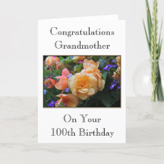 Jolie Fleurs, Grand-mère Carte d'anniversaire 100e