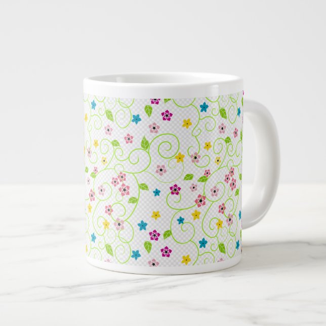 Jolie Fleurs Pastel Spécialité Mug (Devant droit)