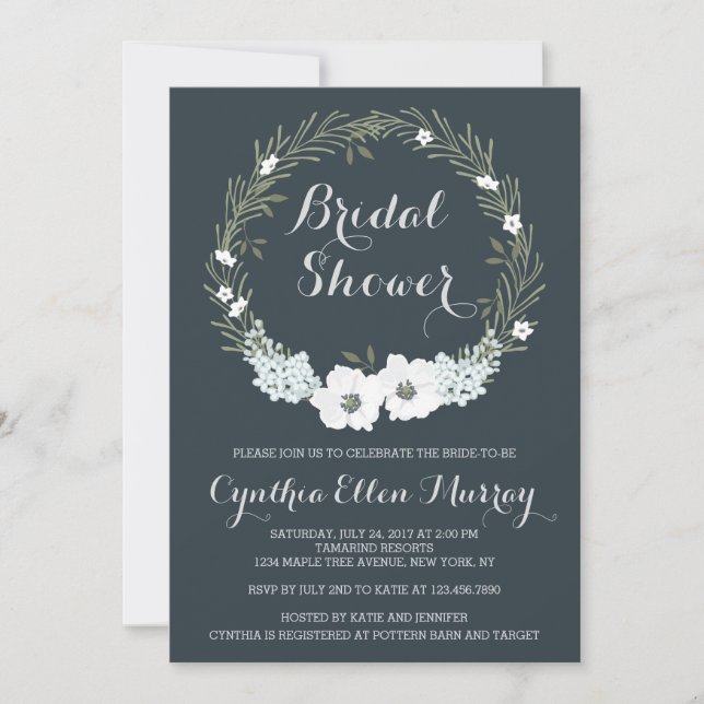 Jolie floraison nuptiale douche Invitation (Devant)