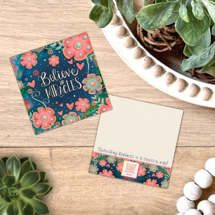 Jolie florale croire en Miracles Cartes de gentill